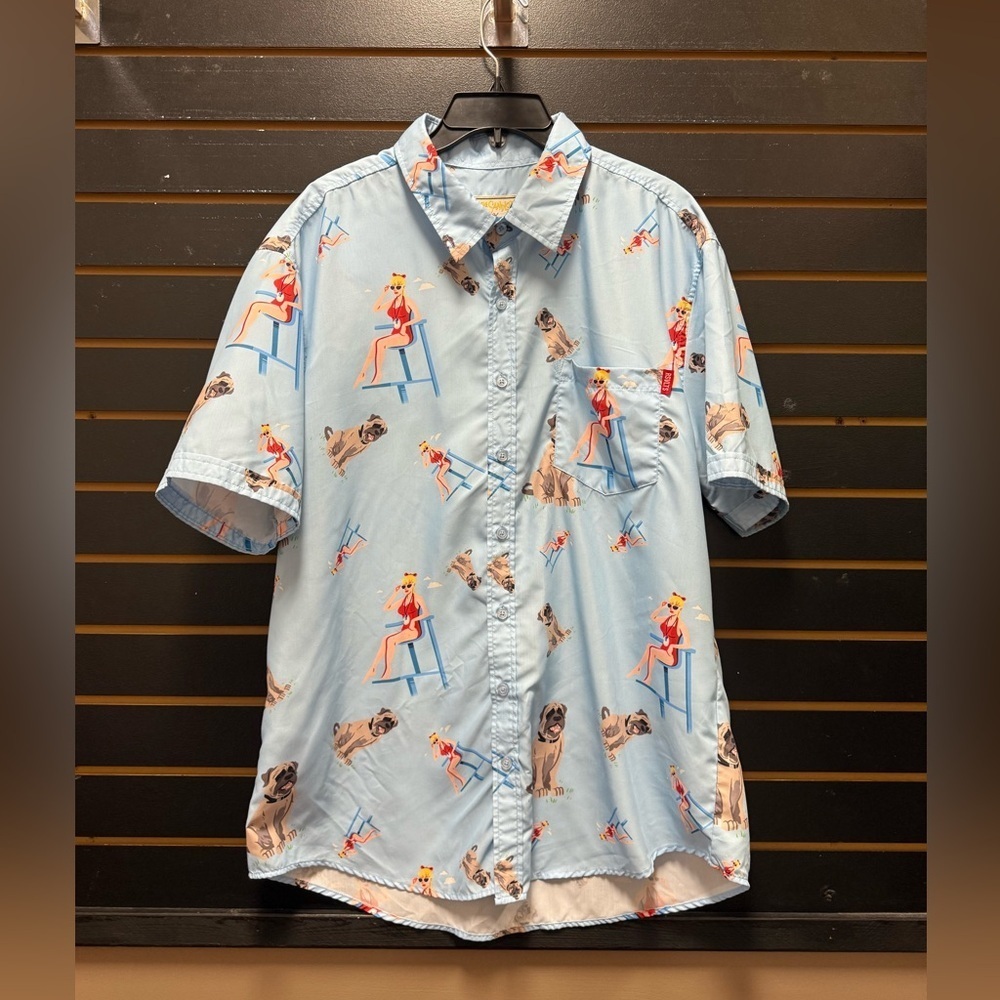 RSVLTS x The Sandlot Button-Down Shirt XL Lifeguard & Dog Print
